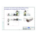 自动平底袋顶贴袋成型灌装封口包装包装线是我们客户订购的